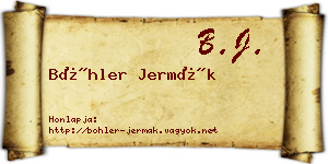 Böhler Jermák névjegykártya